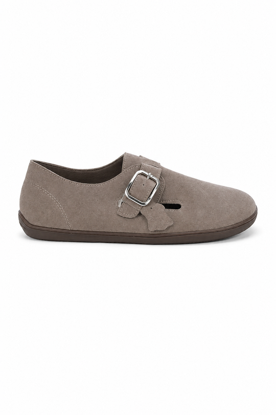 Slate — Baleriny Barefoot Damskie, Zamsz, Podeszwa Gumowa