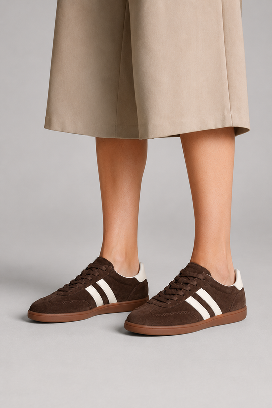 Santorini — Sneakersy Barefoot Damskie, Skóra Zamszowa, Szeroki Przód