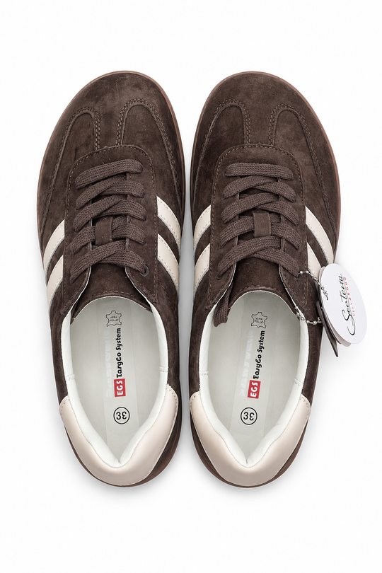 Santorini — Sneakersy Barefoot Damskie, Skóra Zamszowa, Szeroki Przód