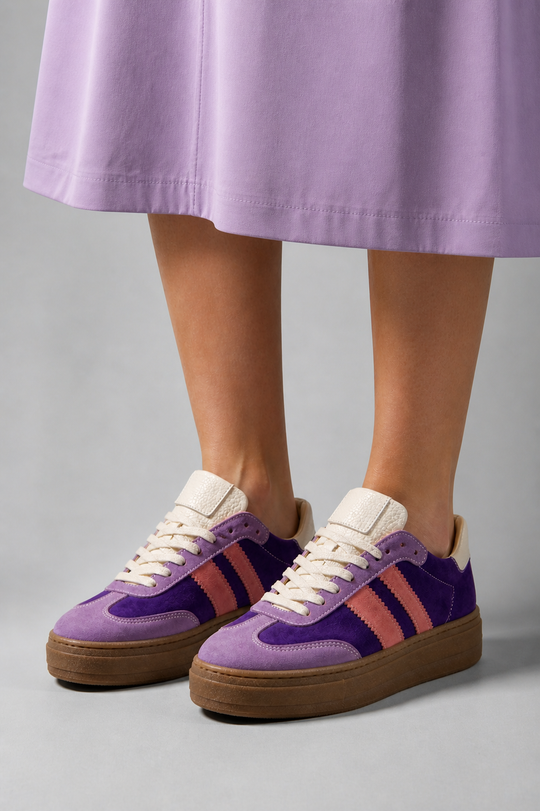 Violeta — Sneakersy Retro, Skóra Naturalna, Podeszwa Kauczukowa