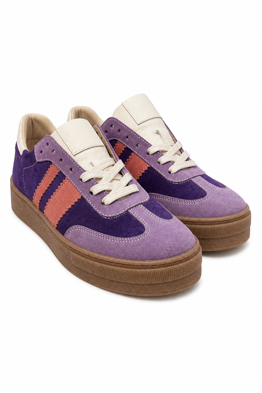 Violeta — Sneakersy Retro, Skóra Naturalna, Podeszwa Kauczukowa