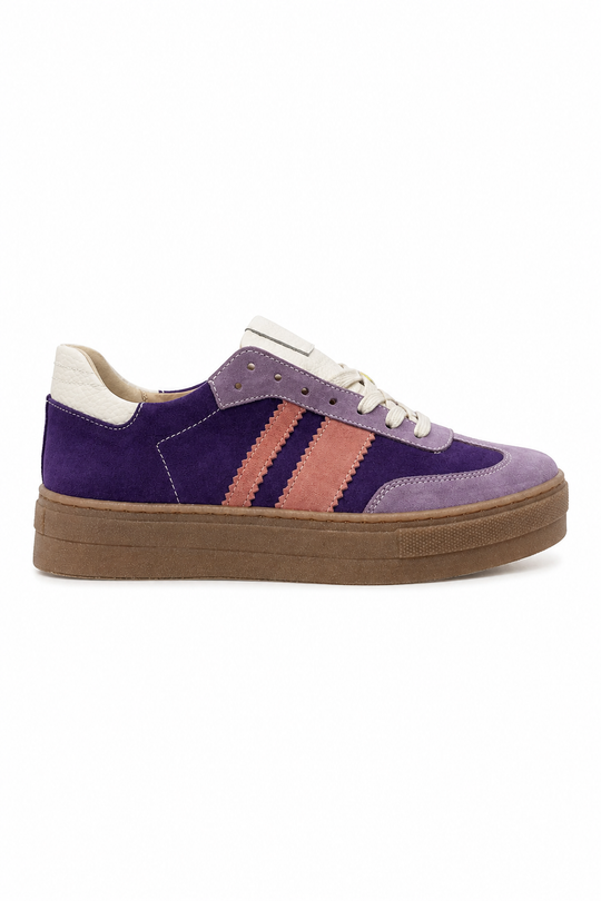 Violeta — Sneakersy Retro, Skóra Naturalna, Podeszwa Kauczukowa