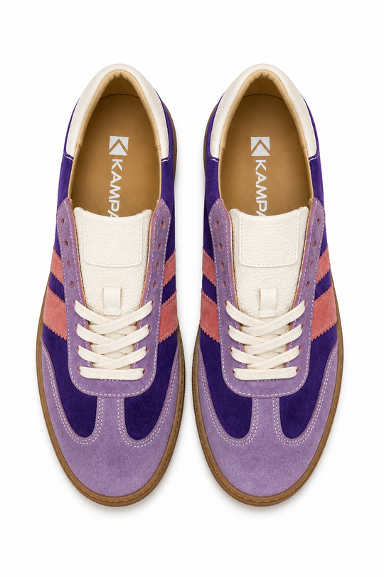 Violeta — Sneakersy Retro, Skóra Naturalna, Podeszwa Kauczukowa