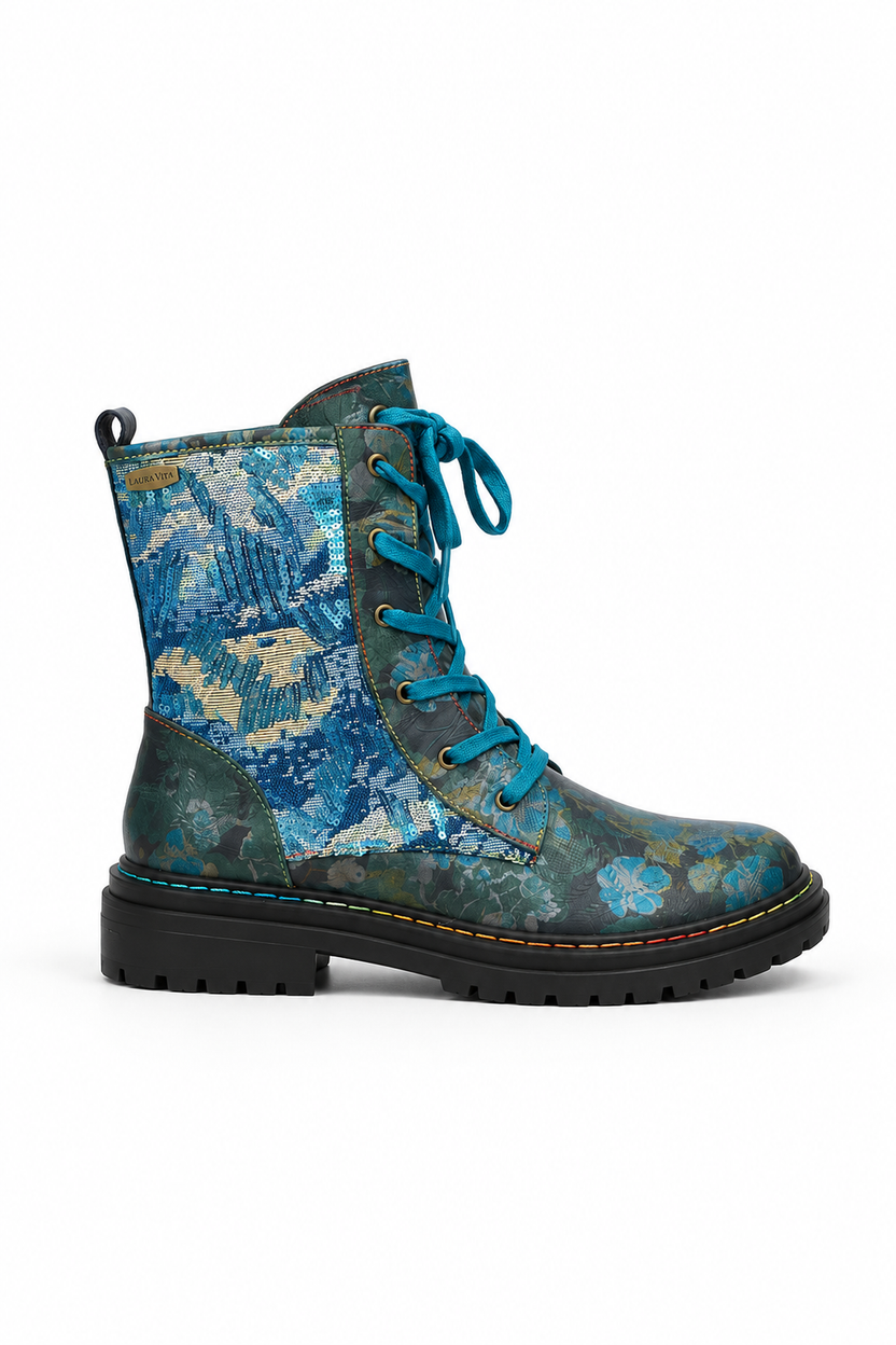 Kobaltowy Ogród — Blaue Damen-Stiefeletten