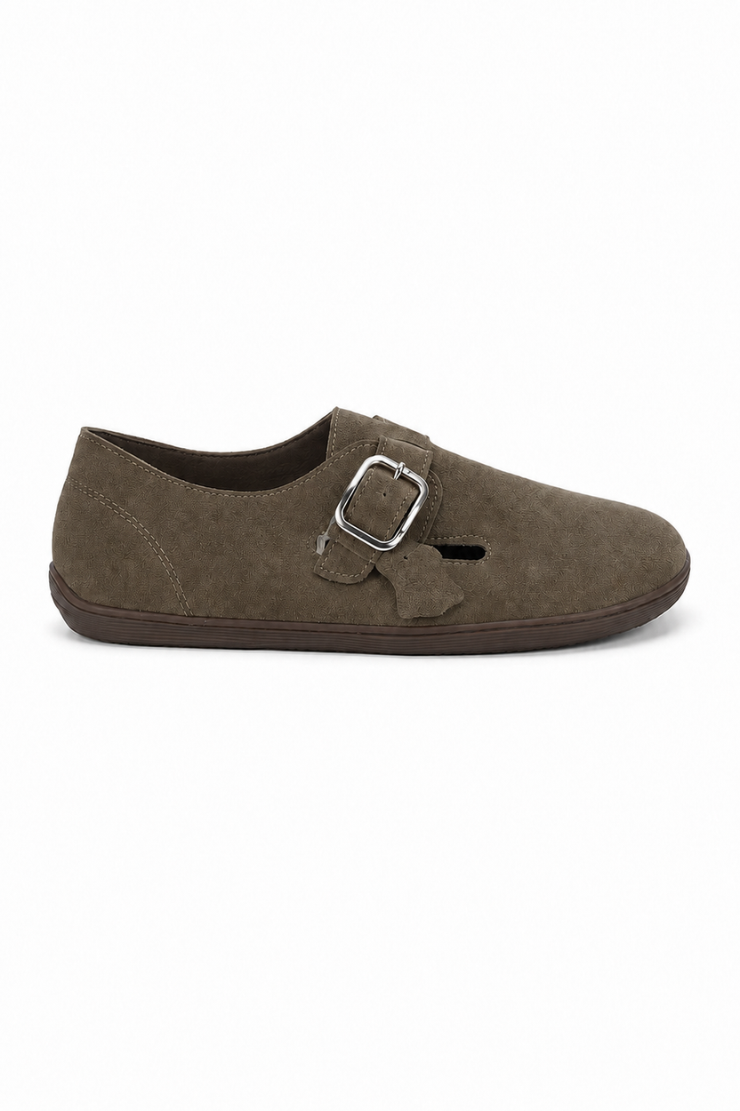 Slate — Baleriny Barefoot Damskie, Zamsz, Podeszwa Gumowa