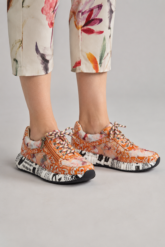 Laura Vita — Sneakersy Sportowe, Skóra Naturalna, Pomarańczowe