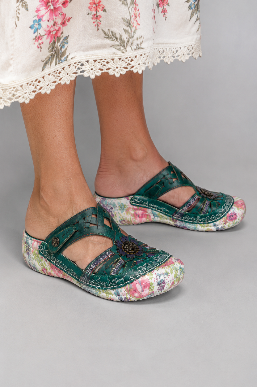 Maroco — Klapki Barefoot na Rzep, Skóra Licowa, Przewiewne