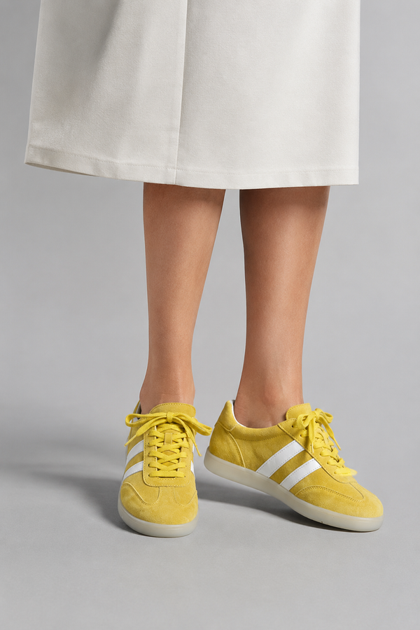 Santorini — Sneakersy Barefoot Damskie, Skóra Zamszowa, Szeroki Przód