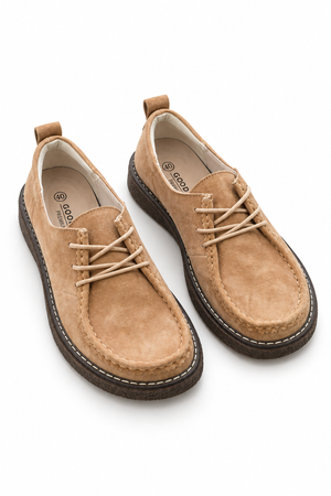 Duna — Półbuty Barefoot Sznurowane, Zamsz Naturalny, Szeroka Tęgość G/H