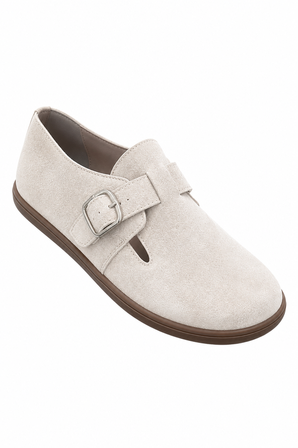 Slate — Baleriny Barefoot Damskie, Zamsz, Podeszwa Gumowa