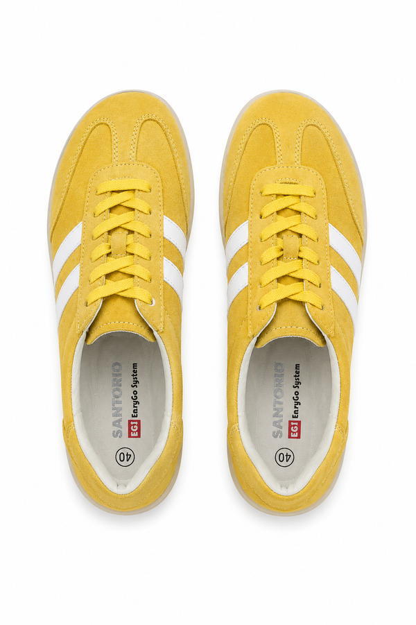 Santorini — Sneakersy Barefoot Damskie, Skóra Zamszowa, Szeroki Przód