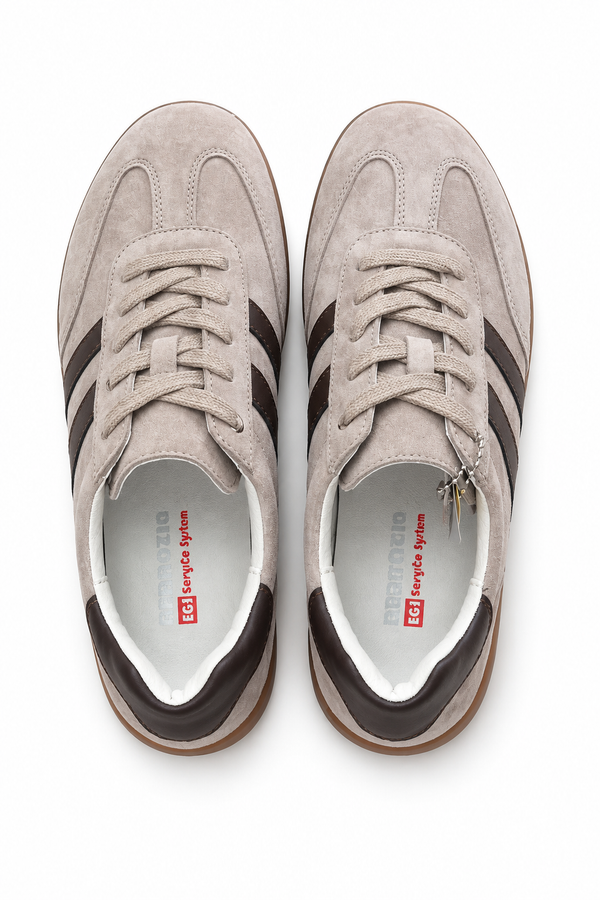 Santorini — Sneakersy Barefoot Damskie, Skóra Zamszowa, Szeroki Przód
