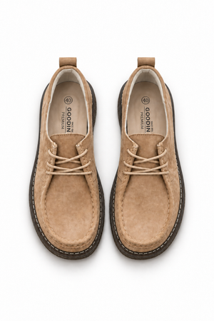 Duna — Półbuty Barefoot Sznurowane, Zamsz Naturalny, Szeroka Tęgość G/H