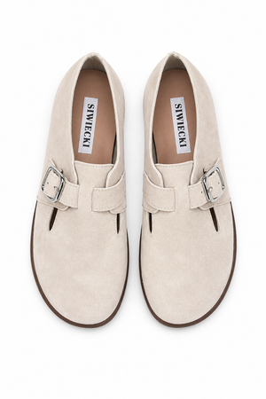 Slate — Baleriny Barefoot Damskie, Zamsz, Podeszwa Gumowa