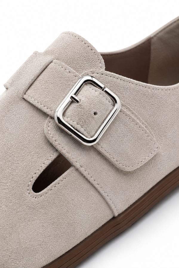 Slate — Baleriny Barefoot Damskie, Zamsz, Podeszwa Gumowa
