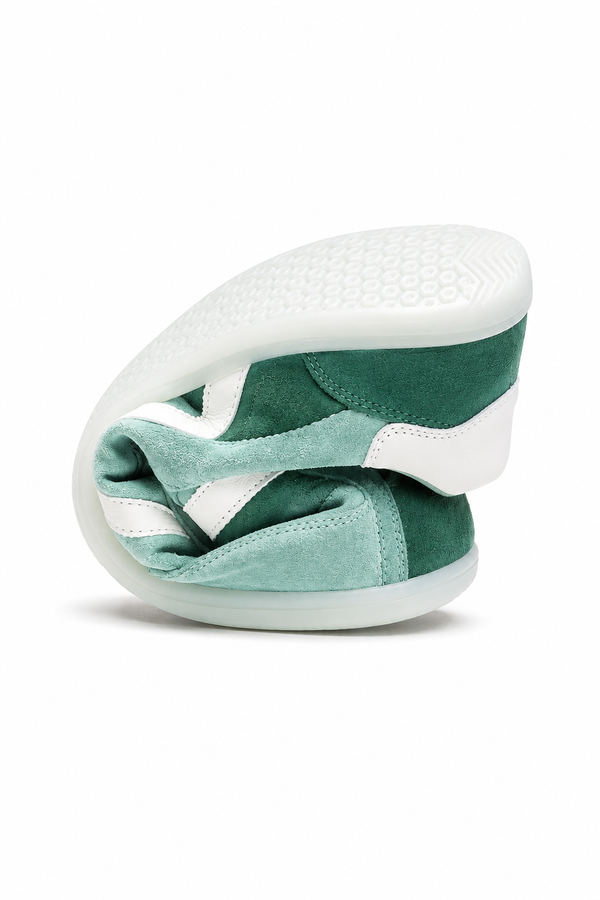 Santorini — Sneakersy Barefoot Damskie, Skóra Zamszowa, Szeroki Przód