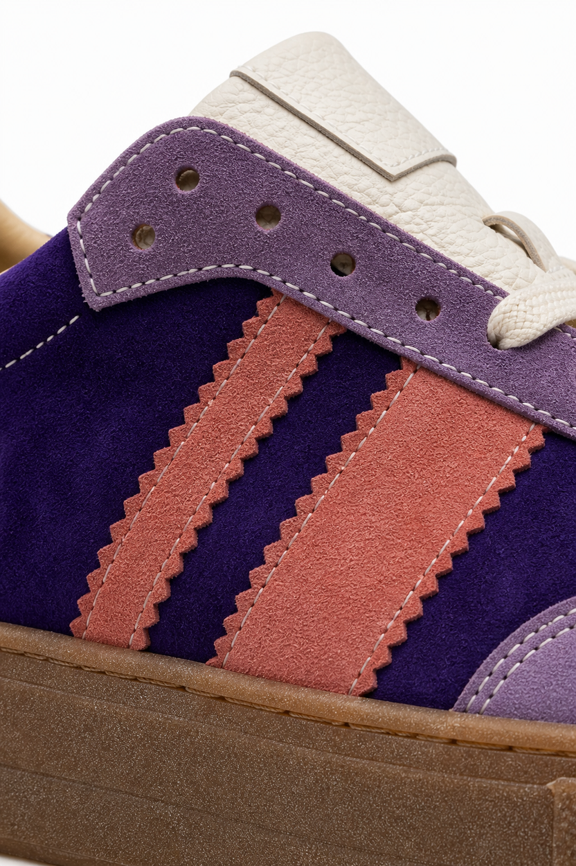 Violeta — Sneakersy Retro, Skóra Naturalna, Podeszwa Kauczukowa